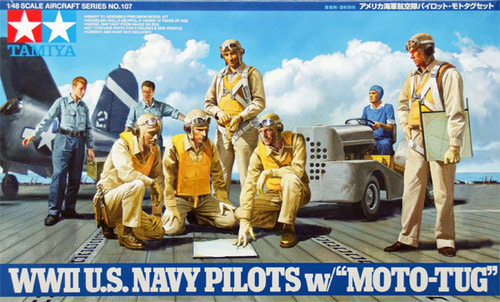 61107 1/48 WWII US Navy Pilots w/Moto-Tug