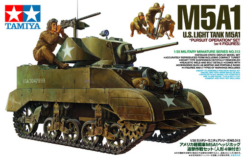 35313 1/35 US M5A1 Light Tank &#039;Pursuit Operation&#039; Set w/4 Figures