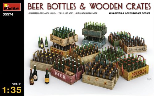 BE35574  1/35 Beer Bottles &amp; Wooden Crates