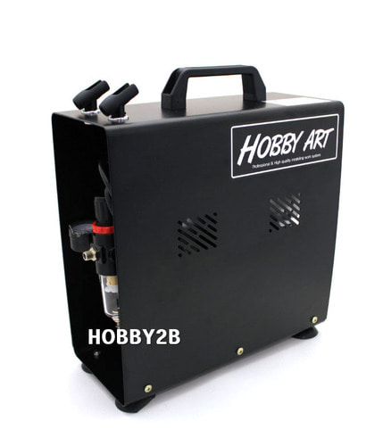 [대형] HOBBY ART 하비아트 컴프레서 AS186A (탱크 부착형/케이스) 콤프레서