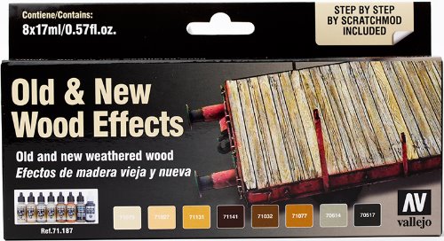Vallejo _ 71187 Paint Set _ Old &amp; New Wood Effects (by Scratchmod, Model Air)