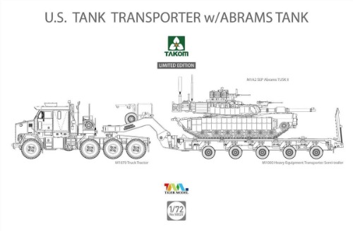 5002X 1/72 U.S. M1070&amp;M1000 70 Ton Tank Transporter w/ Abrams TANK Limited Edition