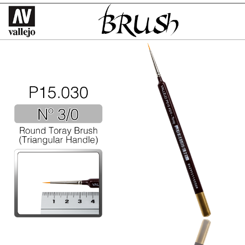 Vallejo P15030 Brush Round Toray Brush (Triangular Handle) Nº 3/0 브러쉬 붓