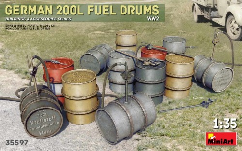 35597 1/35 German 200L Fuel Drums WW2
