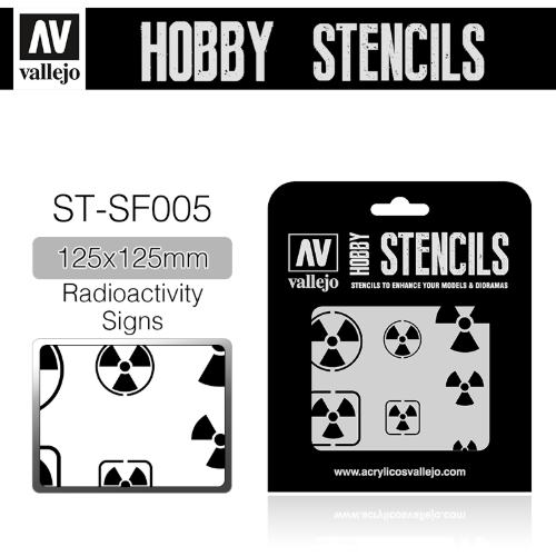 Vallejo _ ST-SF005 Hobby Stencils _ Radioactivity Signs