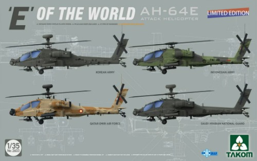2603 1/35 E of the World AH-64E Attack Helicopter-한정판 한국군 사양 포함