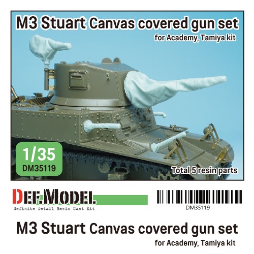 DM35119  1/35 M3 Stuart Canvas Covered Gun Set for Academy, Tamiya