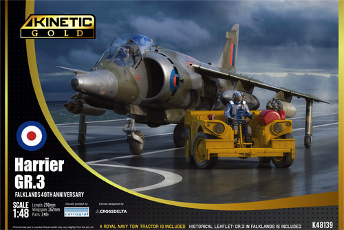 K48139 Gold Edition 1/48 BAe Harrier GR.3 w/Royal Navy Tow Tractor