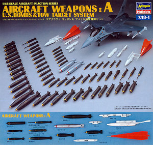 36001    X48-1 1/48 US Aircraft Weapons set A-bombs + Tow target 