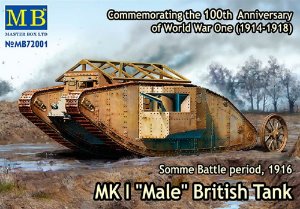 mb72001 1/72 MK I Male British Tank, Somme Battle period, 1916