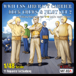 MF03A  1/48  US NAVY Aircraft Carrier Crews &amp; Pilots (Normal Pose)