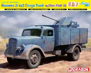 6828  1/35 German 3t 4x2 Truck w/2cm FlaK 38 (2 in 1) - Smart Kit