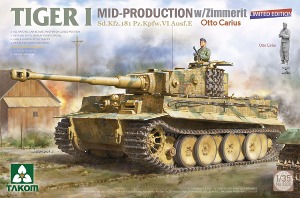 2200 한정판 1/35Tiger I Mid Production w/zimmerit Sd.Kfz. 181 Pz.Kpfw. VI Ausf. E Otto Carius