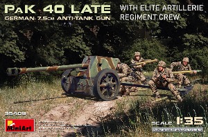 35409 1/35 German 7.5cm anti-tank gun PaK 40 Late w/Elite Artillerie Regiment Crew