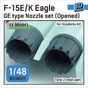 DZ48011  1/48 F-15E/K Eagle GE type 3D Printed Nozzle set (Opened) for Academy