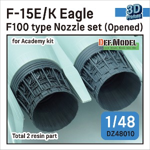 DZ48010 1/48 F-15E/K Eagle F100 type 3D Printed Nozzle set (Opened) for Academy