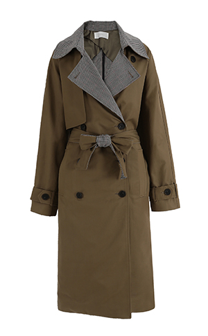 Check Coloring Trench Coat