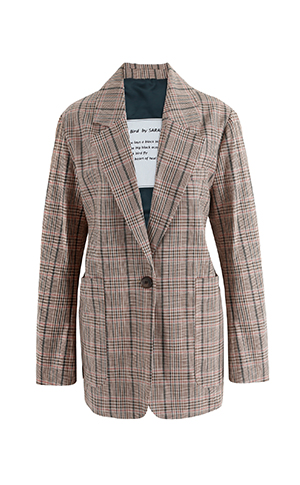 One Button Check Jacket