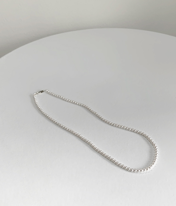 silver925 3mm pearl necklace 플러스그레이