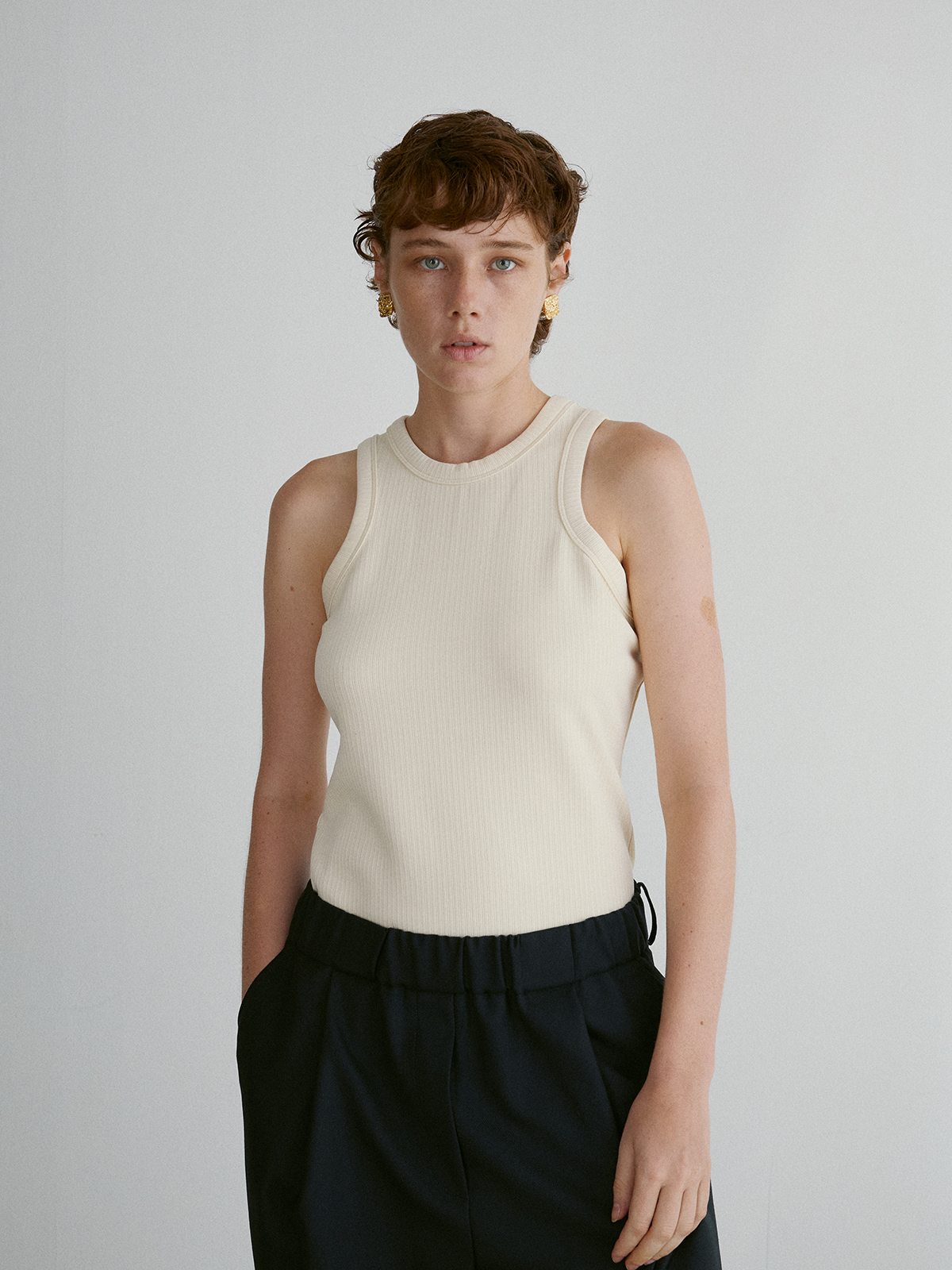 [RECTO] / ☆24FW MENS RC JACQUARD LOGO RIBBED TANK TOP/IVORY RECTO - Official Website