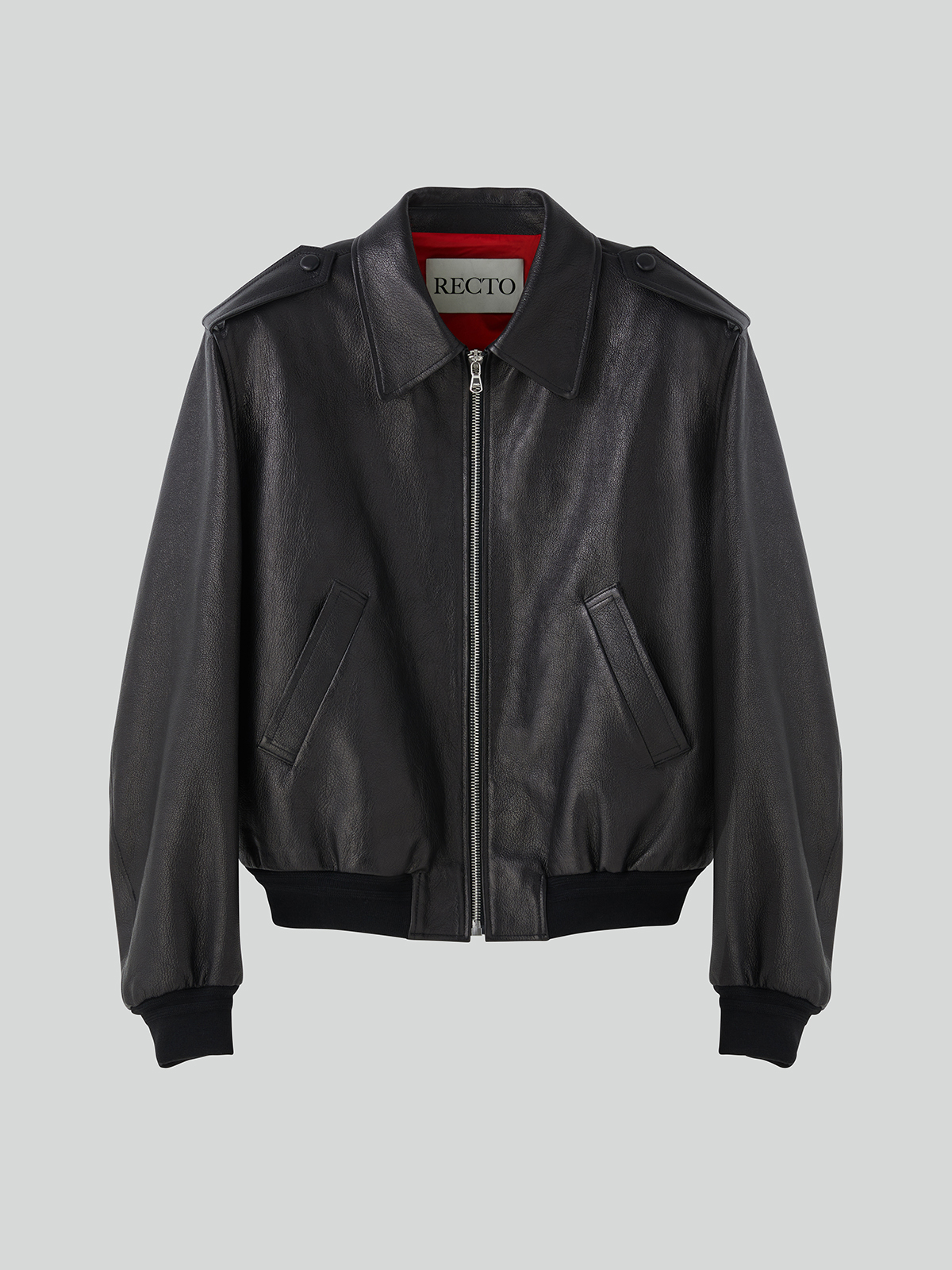 【RECTO】 EPAULET LAMBS LEATHER JUMPER 2色 RECTO