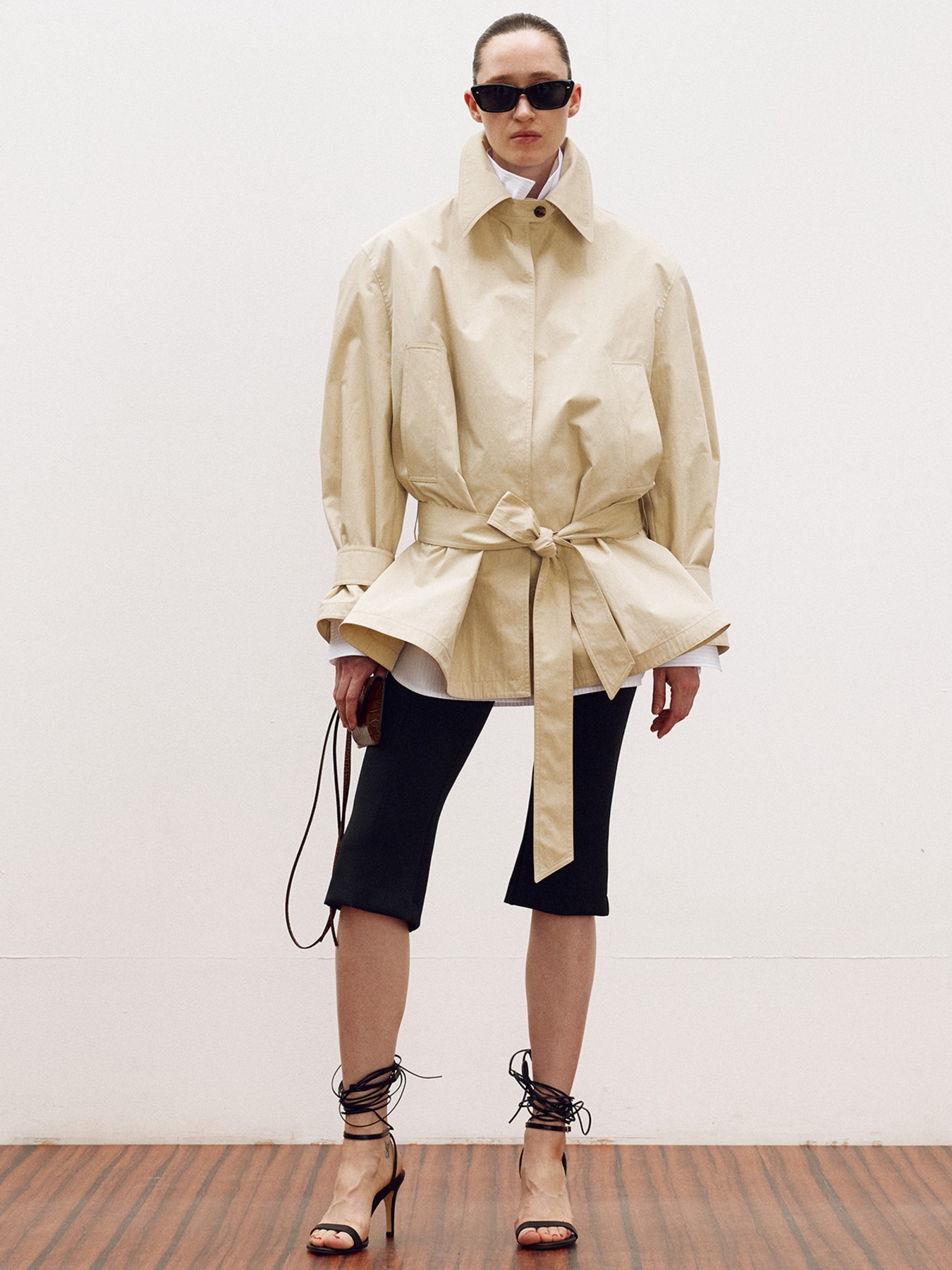[RECTO] /☆ 25SS WRAP DETAIL CULOTTE TWEED PANTS/KHAKI BEIGE RECTO - Official Website