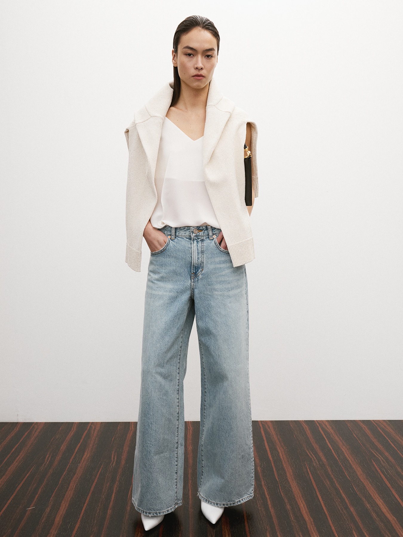 【25SS】RECTO WOMENS OVERSIZE SINGLE BREASTED TWEED JACKET Beige Oversize Single Breasted Tweed Blazer by RECTO on Sale
