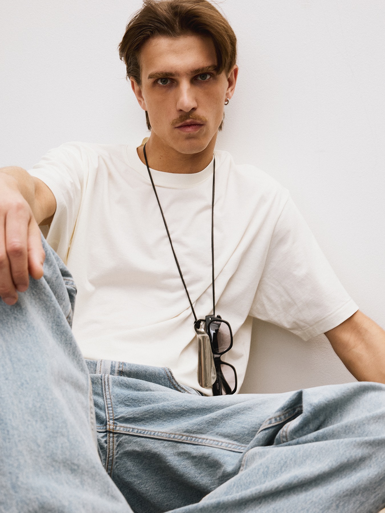 【RECTO】 MENS CASHMERE BLEND LOOSE FIT T-SHIRT RECTO - Official Website