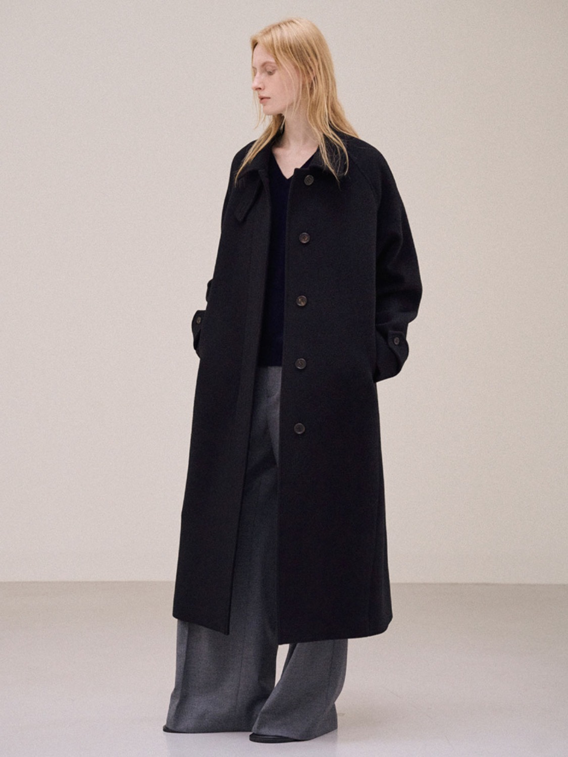 Cashmere Balmacaan Coat - FACADE PATTERN