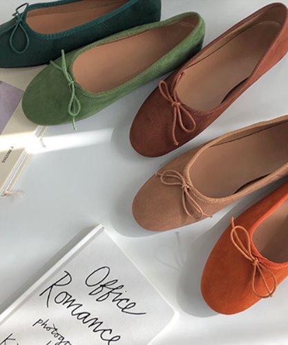 리턴 스웨이드 리본플랫슈즈 shoes (6color)