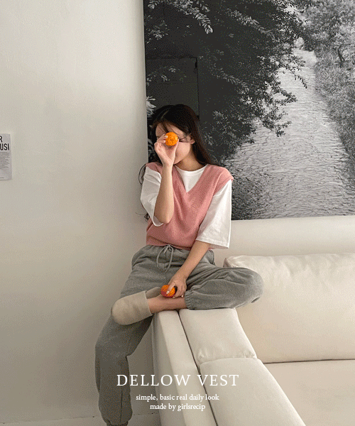 [소녀made] 델로우 브이넥 니트조끼 vest (6color)[19,900-&gt;14,900won 기획 할인가]