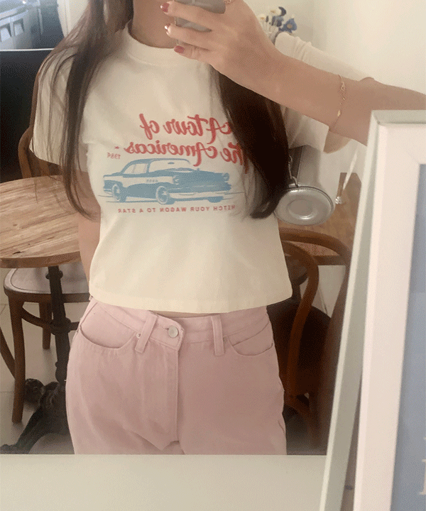 1984 프린팅 슬림 반팔 티셔츠 tee (2color)