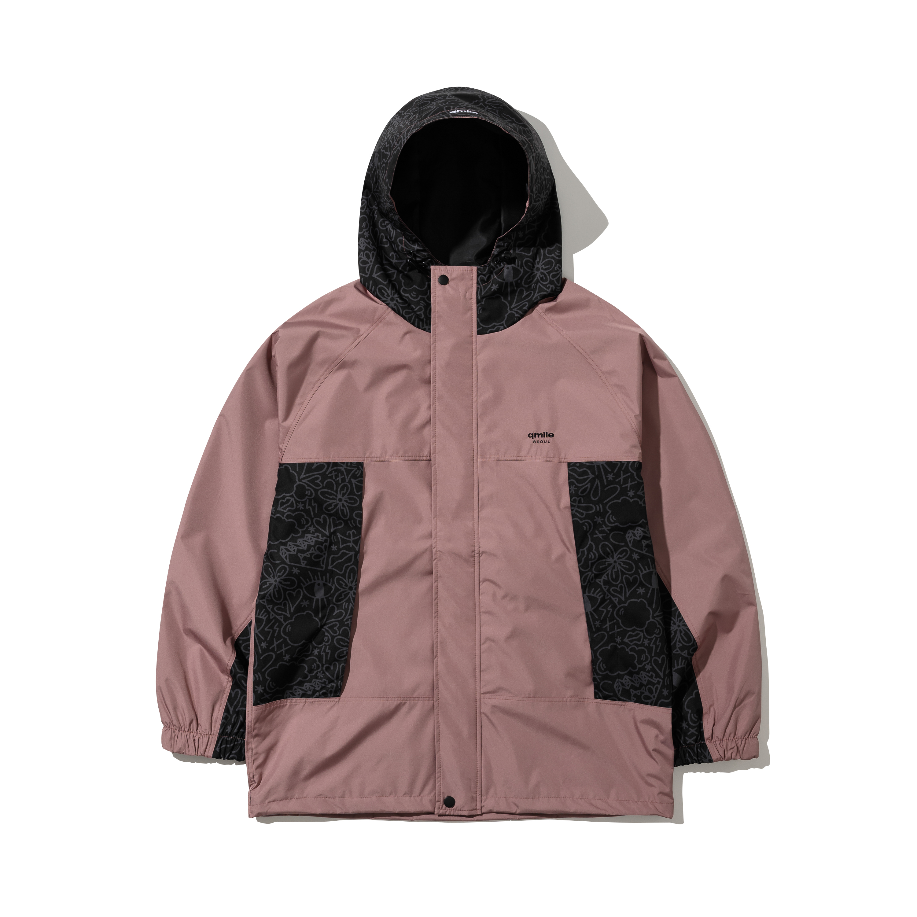 221 SIDE BLOCK JACKET DARK PINK