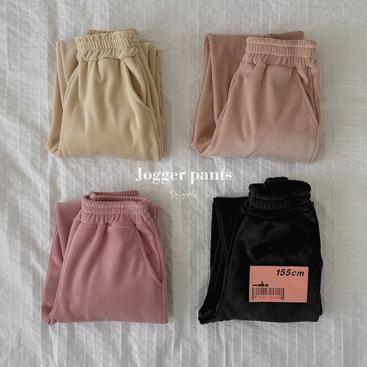 [155Line/융기모안감]무릎안나오는3 융기모골지조거팬츠