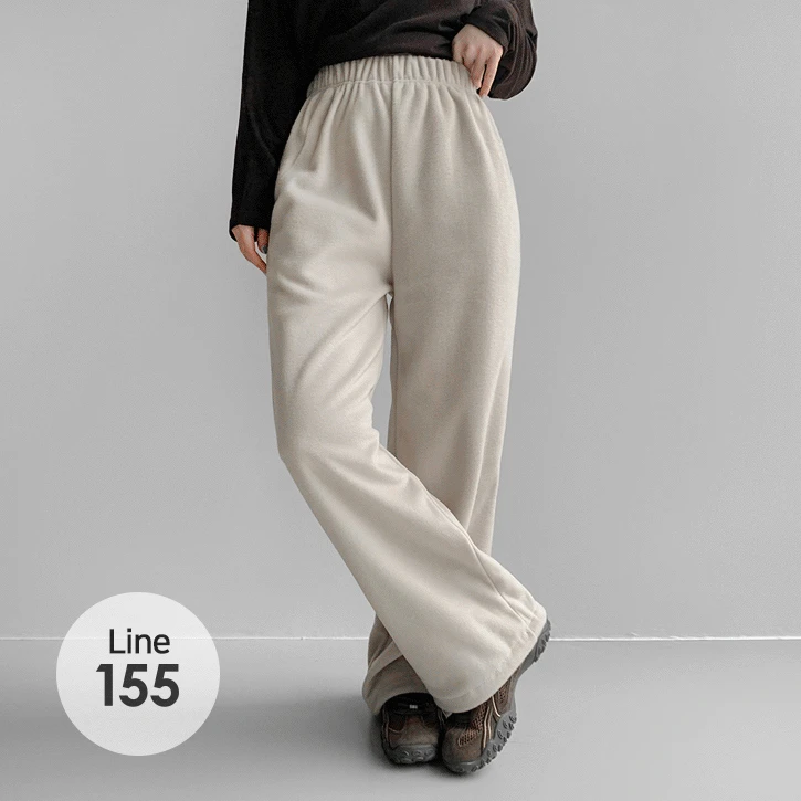 [155Line/밑단스토퍼/고밀도후리스]키작녀후리스 밴딩투웨이팬츠