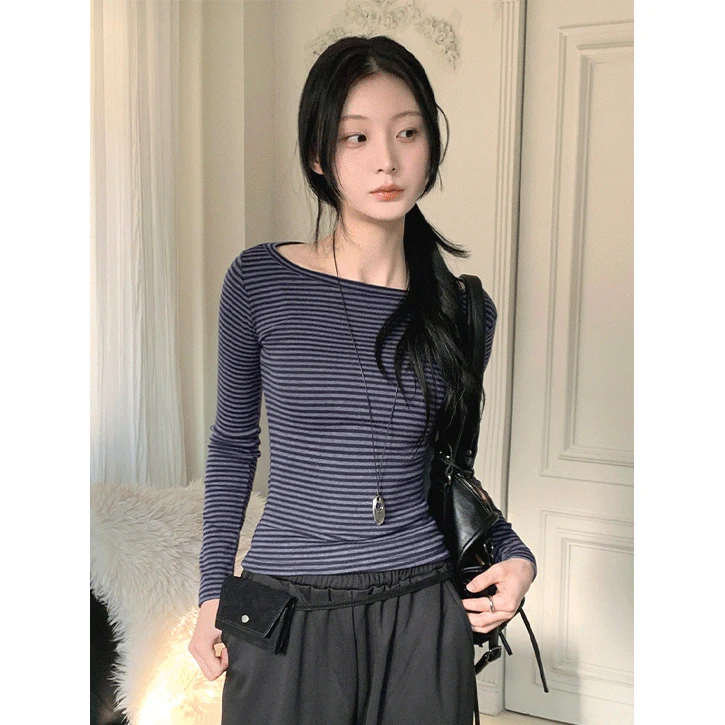 잔잔단가라24 보트넥스판티셔츠