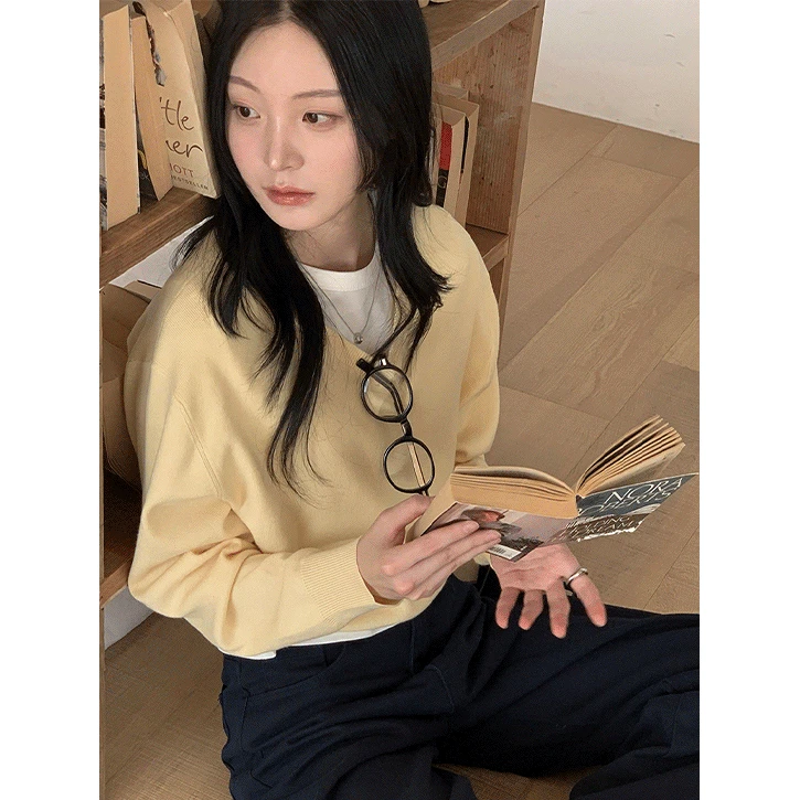 [6컬러]미니펜던트31 베이직브이넥니트