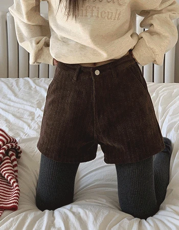 [YKK지퍼/융기모안감]#코드골덴쇼츠