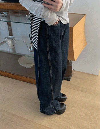 [숏,일반,롱/허리비죠/밑단투웨이]수선놉332 스냅비죠데님팬츠