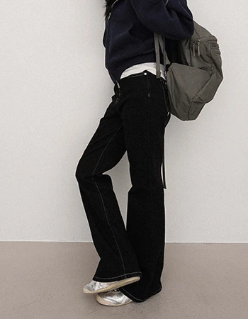 [숏,일반/논페이드]백플랩포켓8 밴딩부츠컷생지데님팬츠