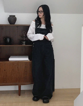 [끈조절]쓰리버튼2 데님오버롤