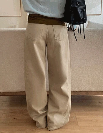 [숏,일반,롱/5컬러/수선놉306핏]수선놉324 인밴딩절개와이드코튼팬츠