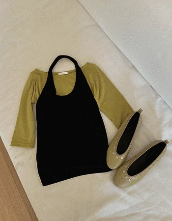 [레이어드템]크롭홀터2 레이어드나시