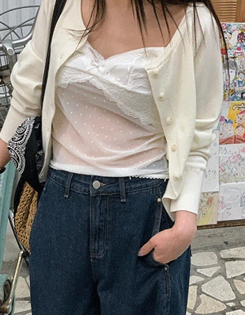 레이스도트 시스루브이넥나시