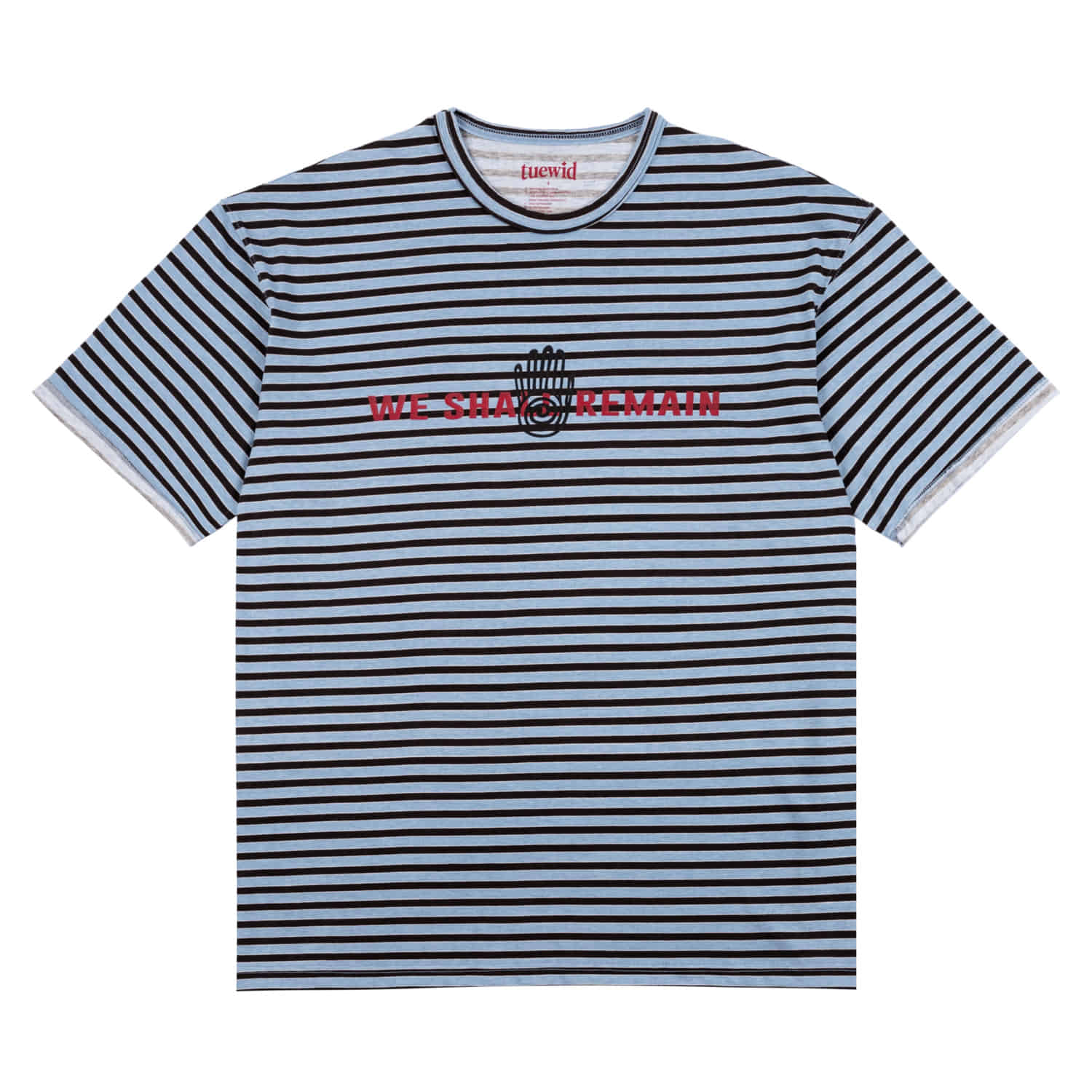 Tuewid oversized stripe t-shirts with pisces