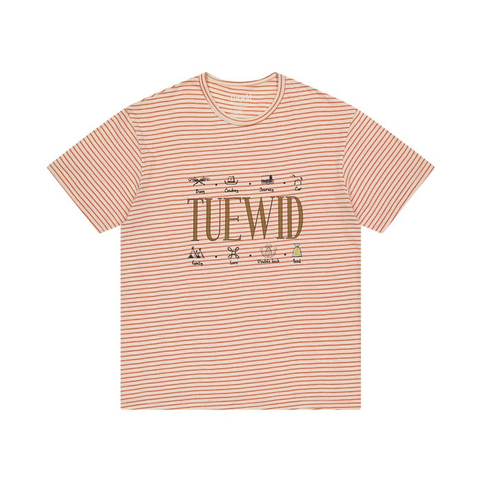 Tuewid logo t-shirts in orange stripe