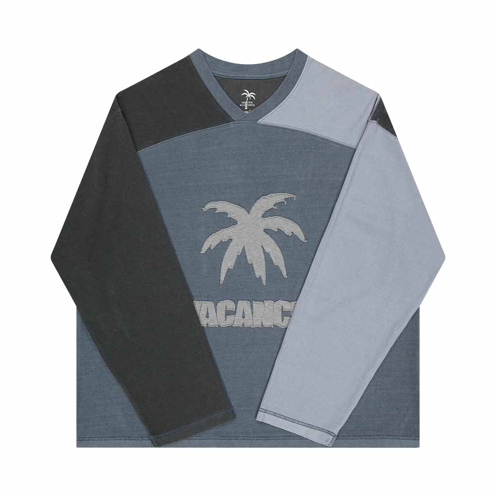 Tuewid vacance v-neck longsleeve t-shirts in country blue