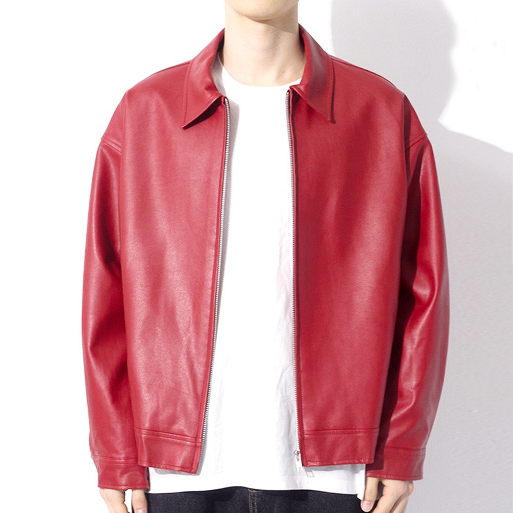 BN Vegan Leather Single Jacket (Red)