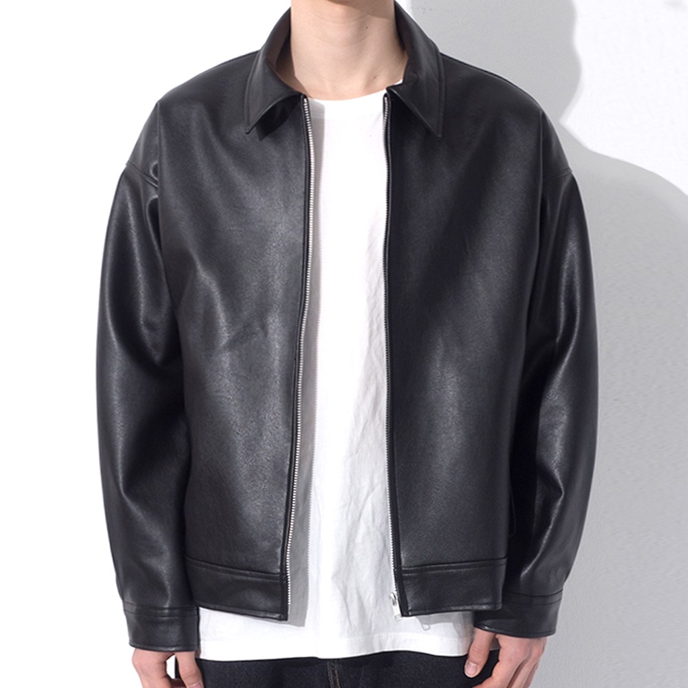 GB Vegan Leather Single Jacket (Black)