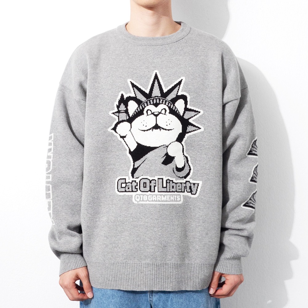 GB Cat of Liberty Jacquard Sweater (Grey)